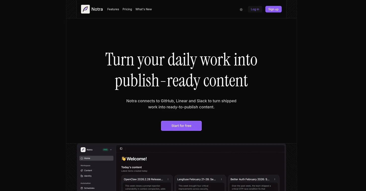Notra screenshot