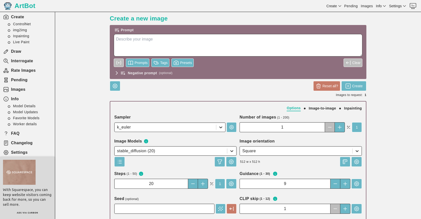 ArtBot screenshot