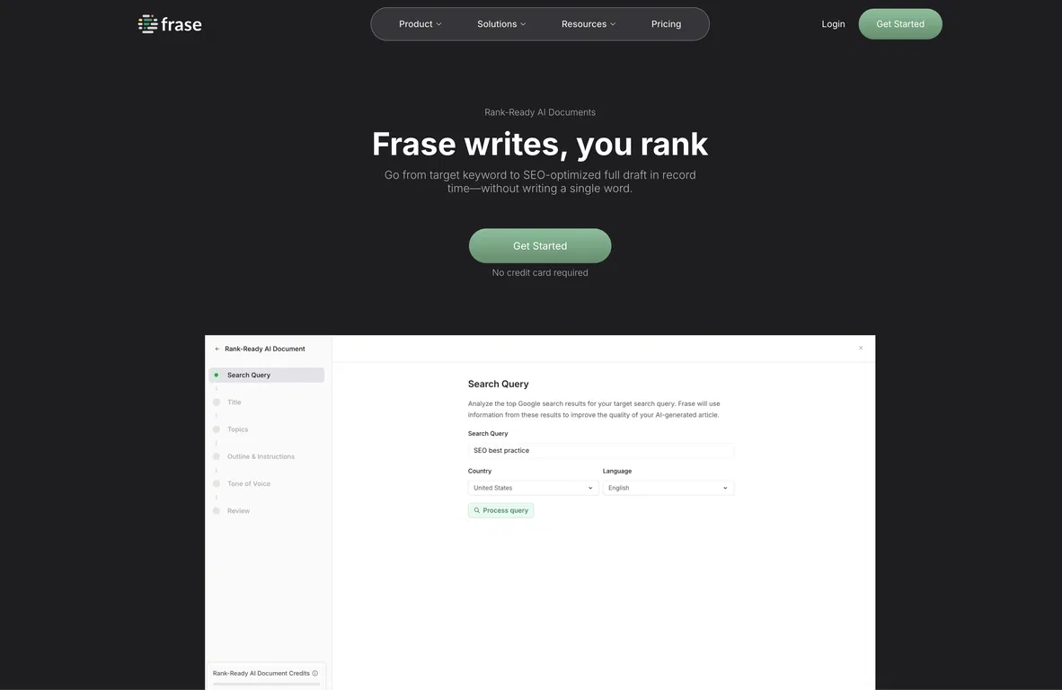 Frase.io screenshot