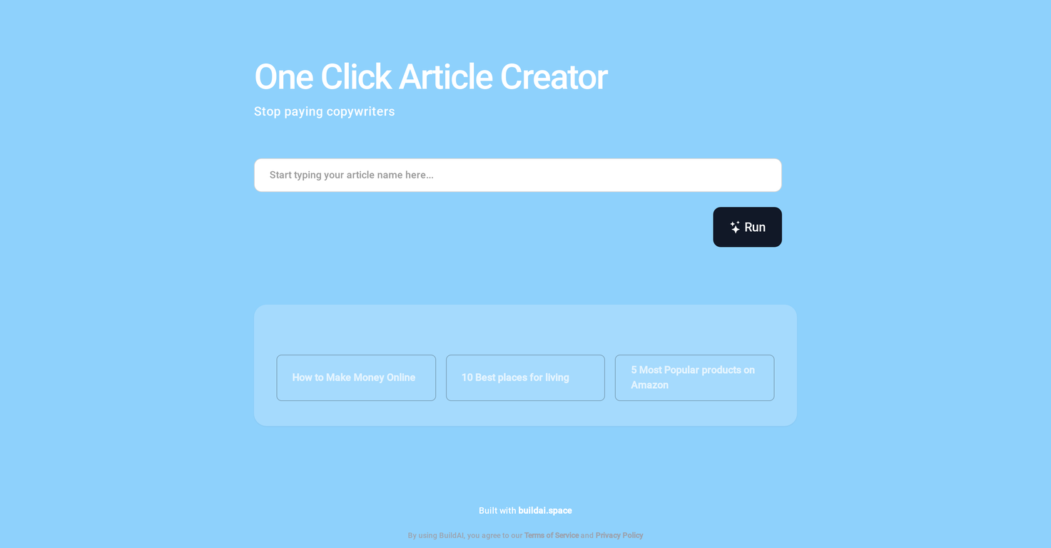 OneClickArticleCreator screenshot