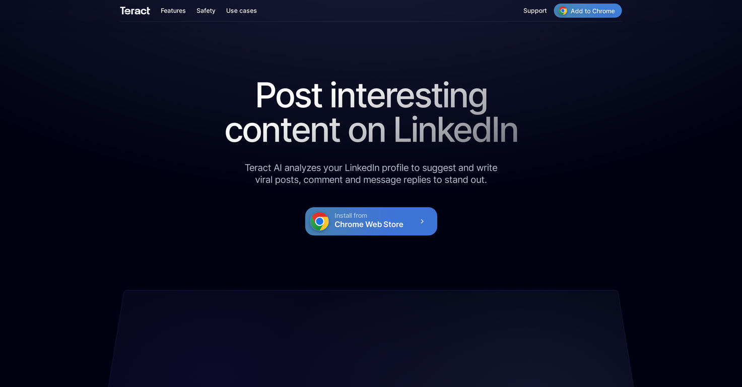 Teract LinkedIn AI Extension screenshot