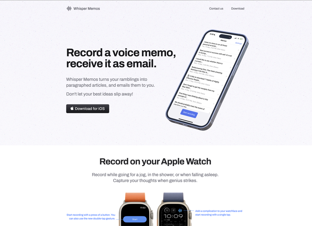 Whisper Memos screenshot