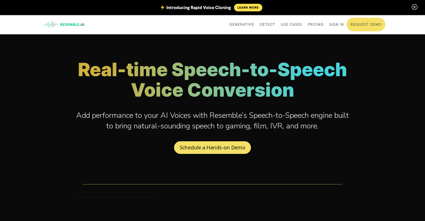 Resemble AI - Real-time Speech-to-Speech Voice Conver... screenshot