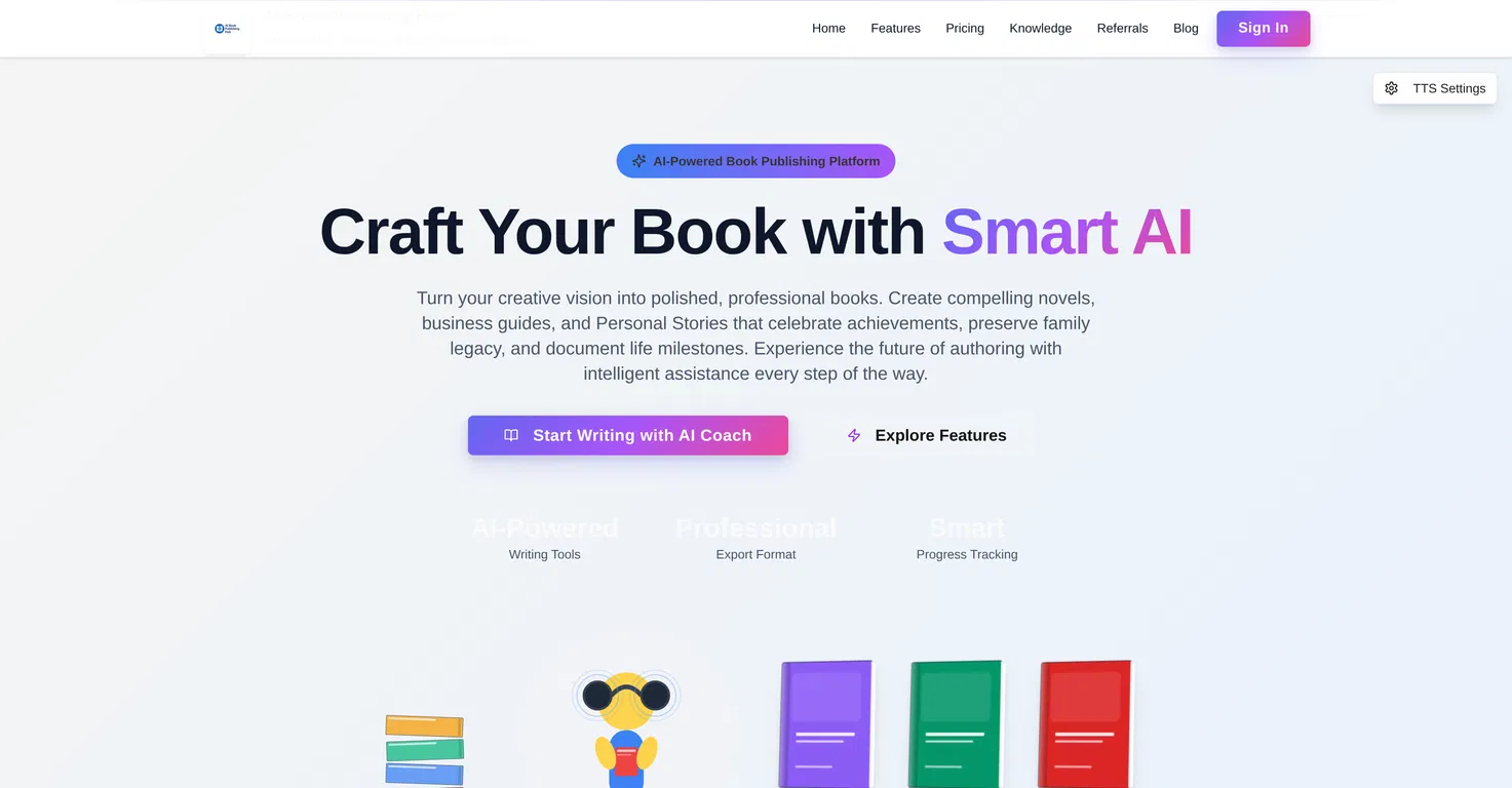 AI Book Publishing Hub screenshot