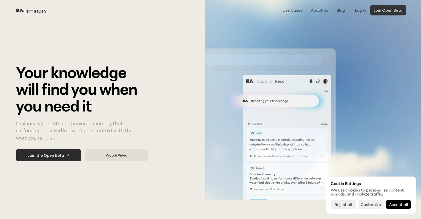 Liminary screenshot