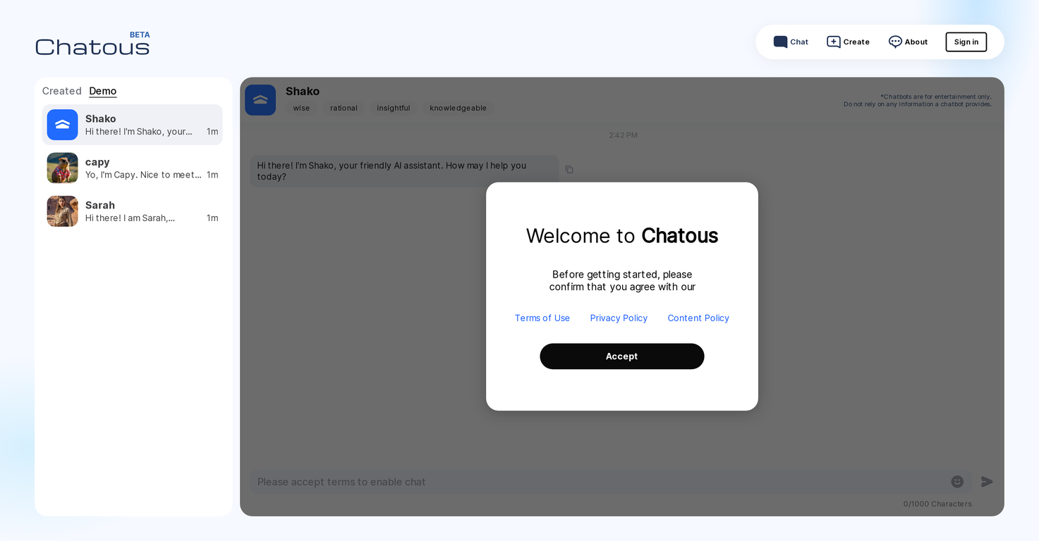 Chatous screenshot