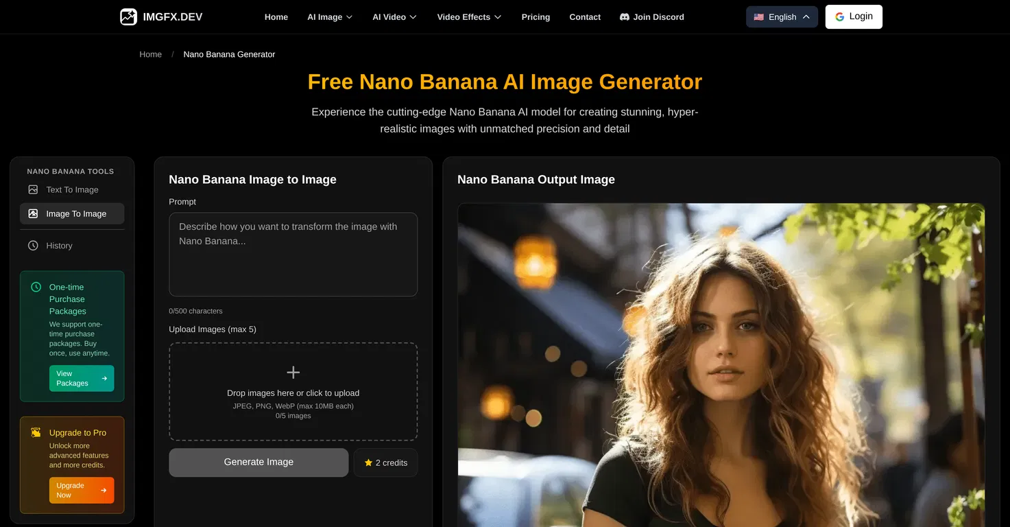 IMGFX.DEV | Nano Banana screenshot