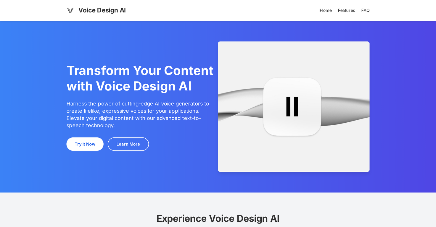 Voice Design AI screenshot