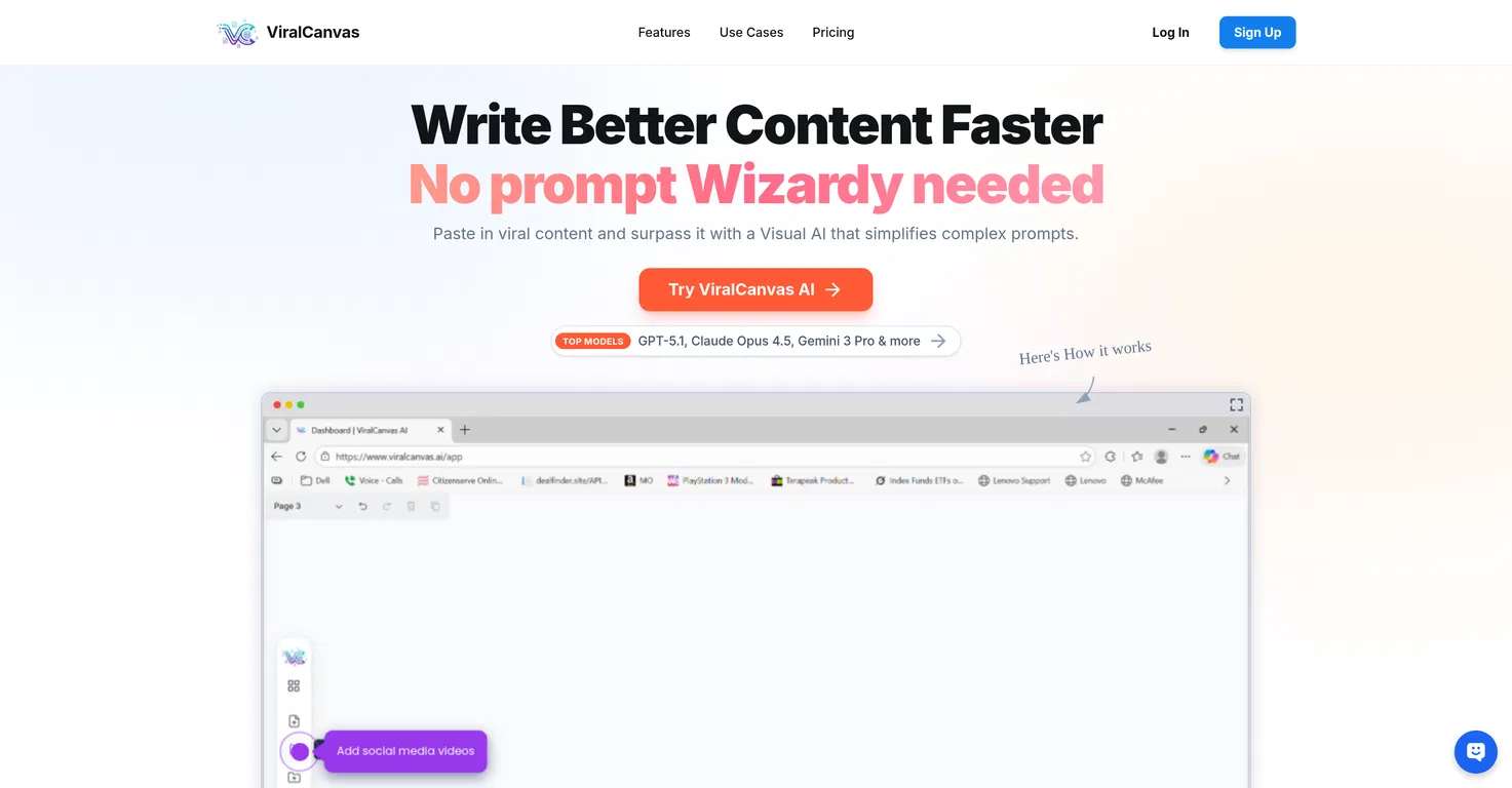 ViralCanvas AI screenshot