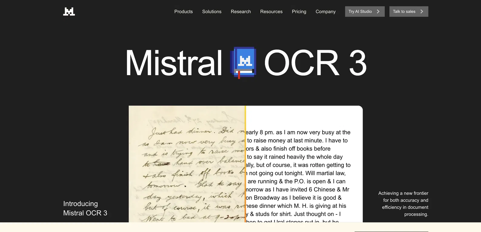 Mistral AI - OCR screenshot
