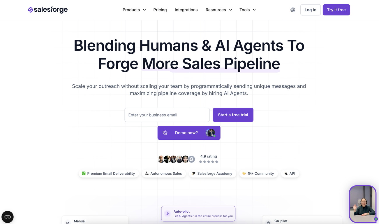 Salesforge screenshot