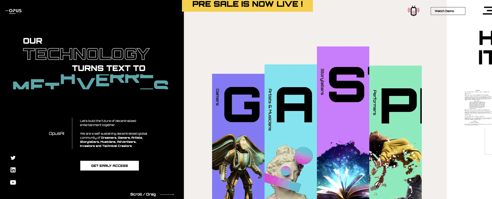 OpusWebsite screenshot
