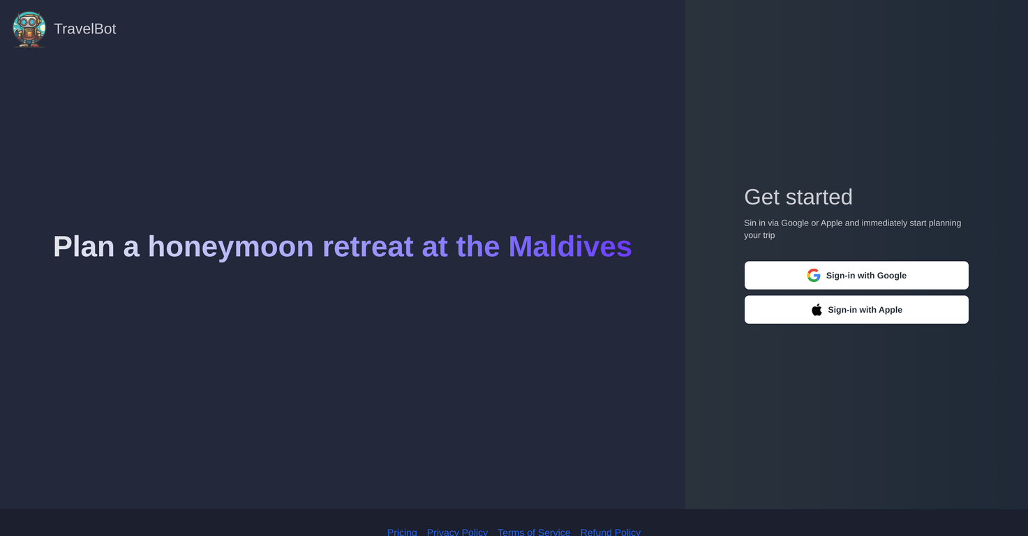 TravelBot screenshot