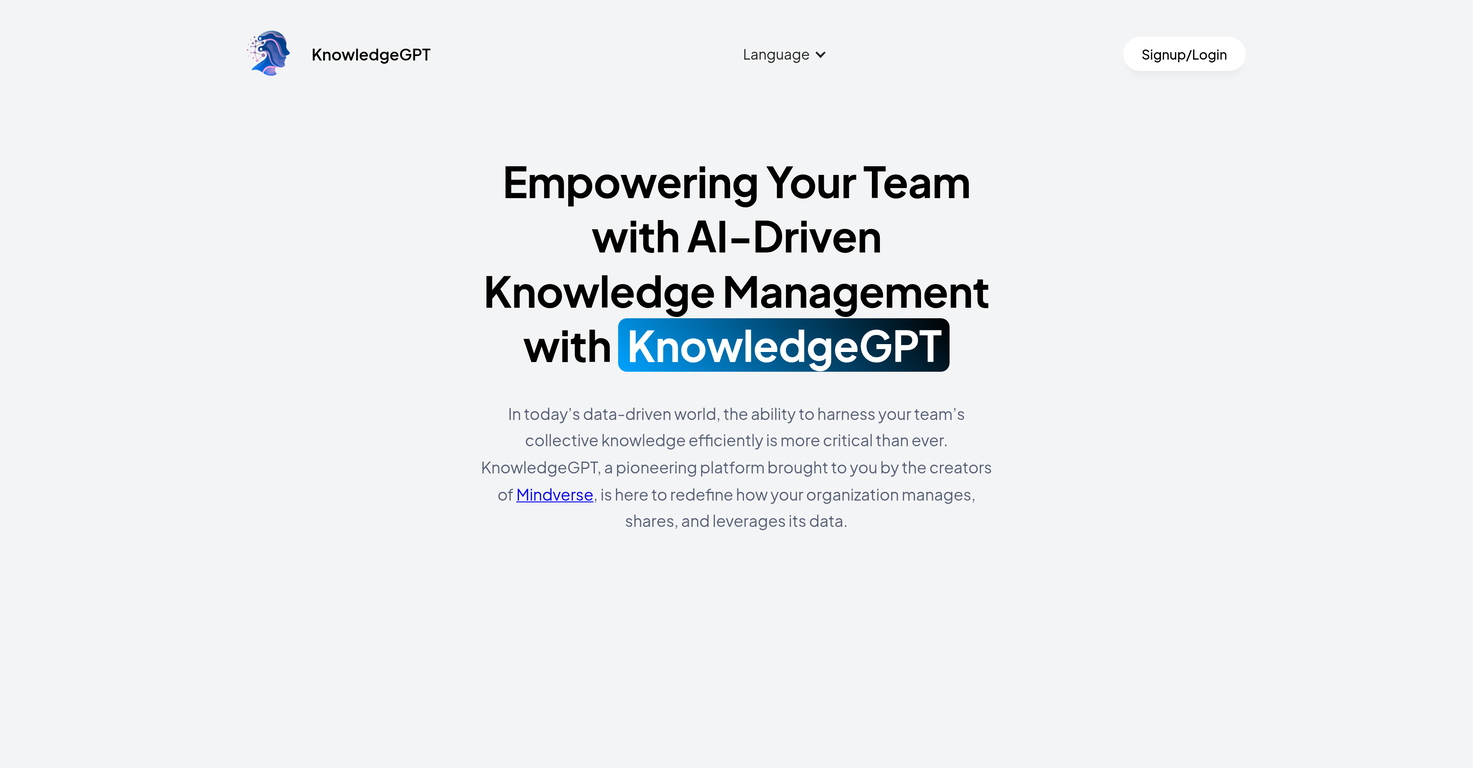 KnowledgeGPT screenshot
