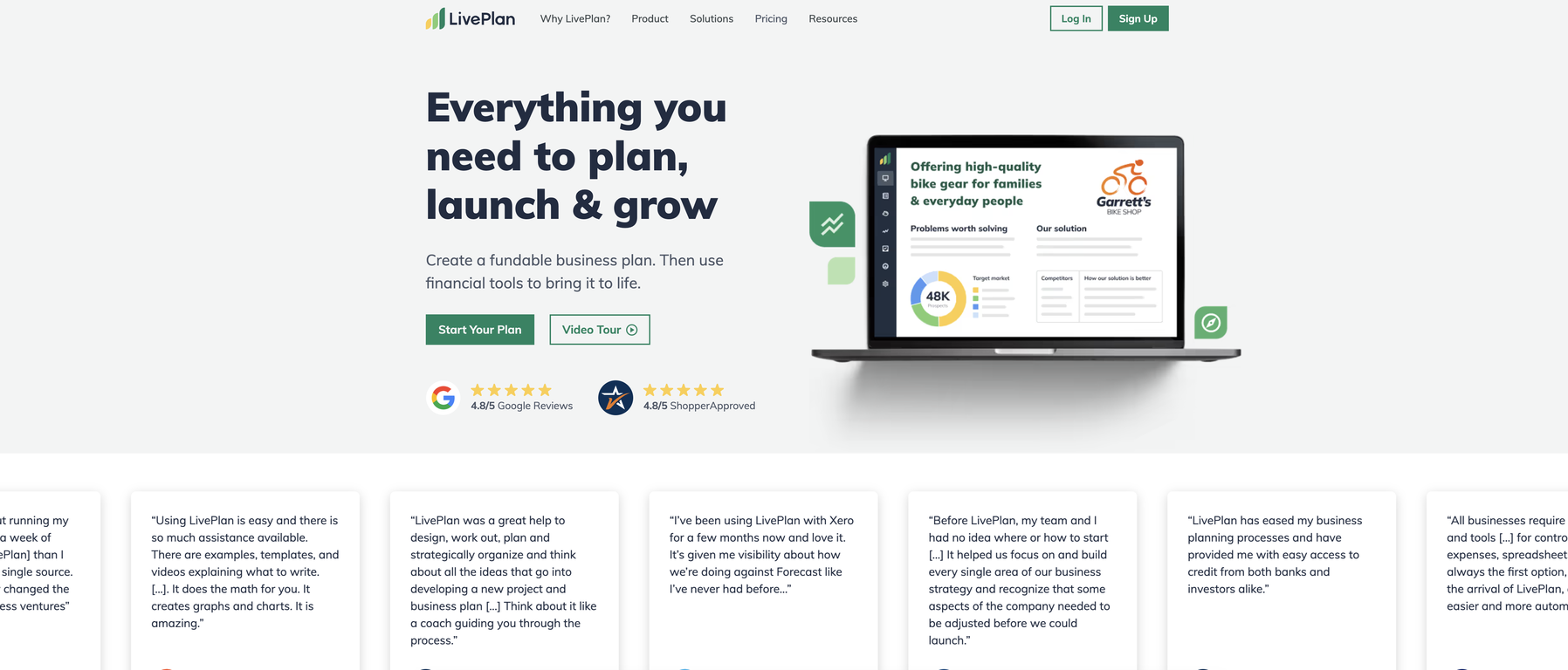 LivePlan screenshot