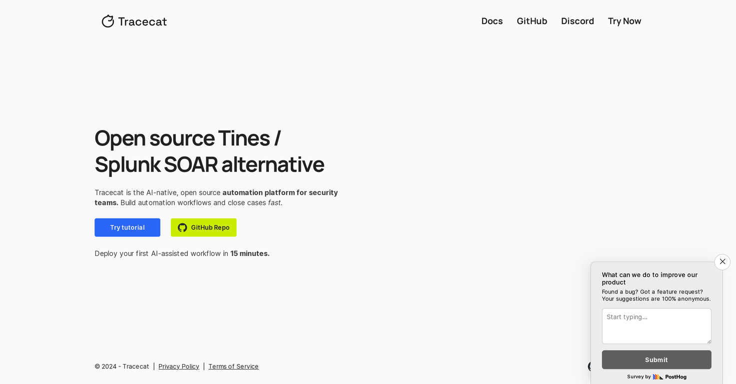 Tracecat screenshot