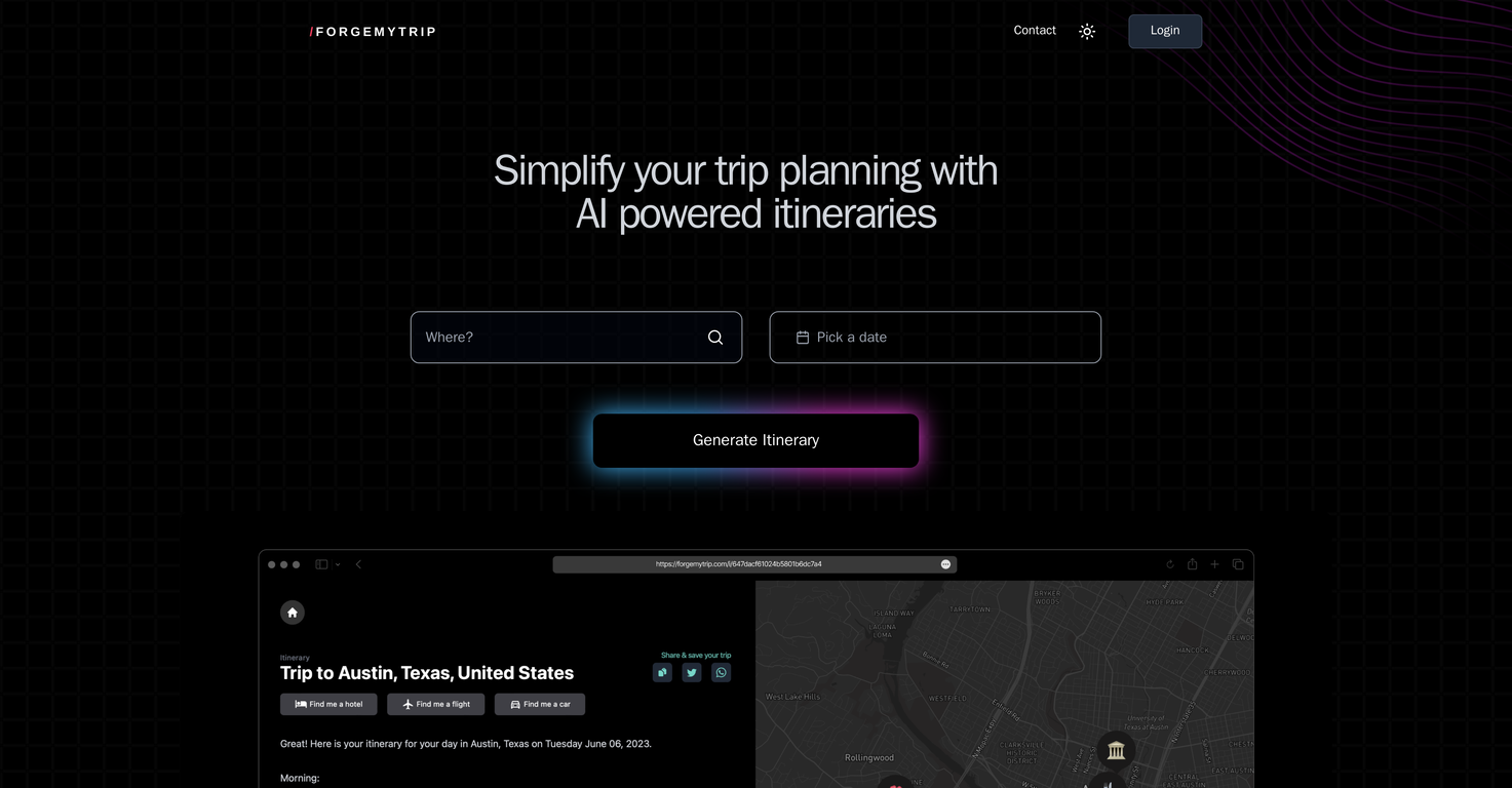 Forgemytrip screenshot