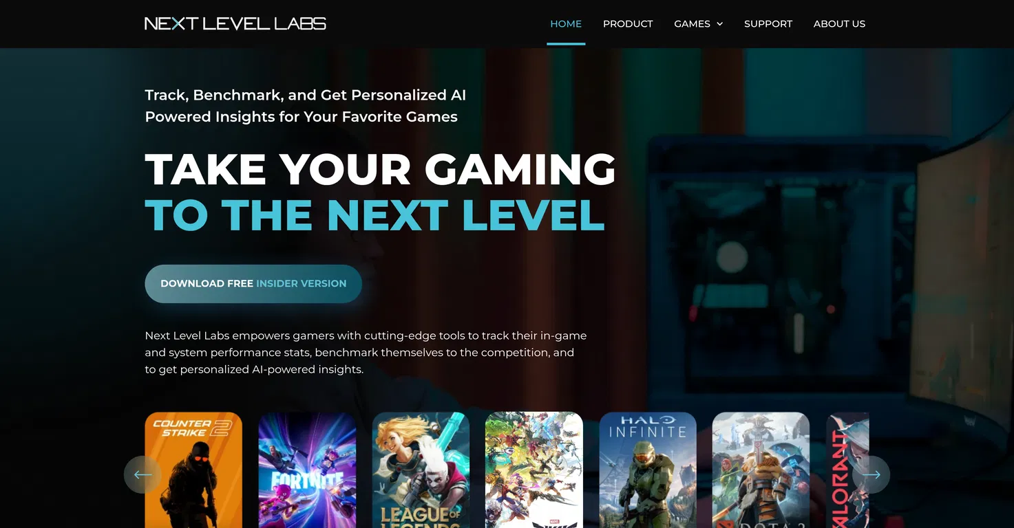 Next Level Labs screenshot
