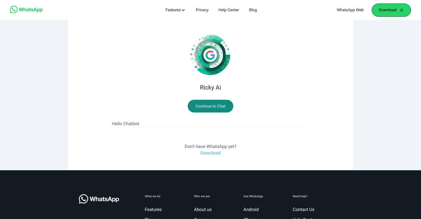 Ricky - WhatsApp Chatbot screenshot