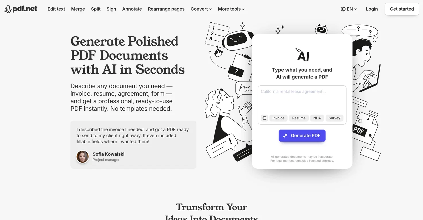 PDF Generator by PDF.net screenshot