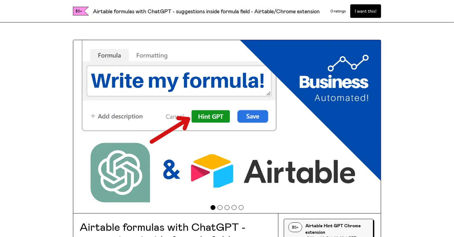 Airtable Hint GPT screenshot