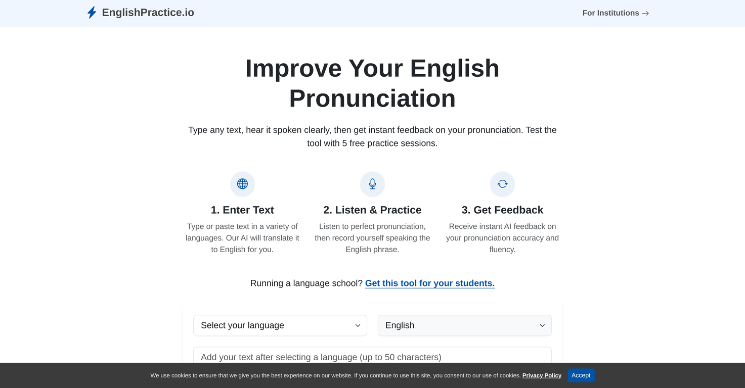 EnglishPractice.io screenshot