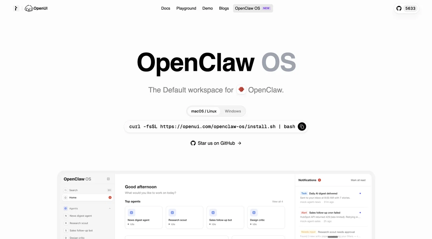 OpenClaw OS screenshot