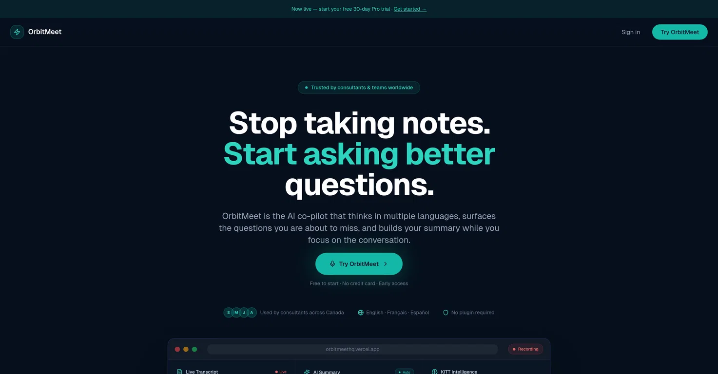 OrbitMeet screenshot