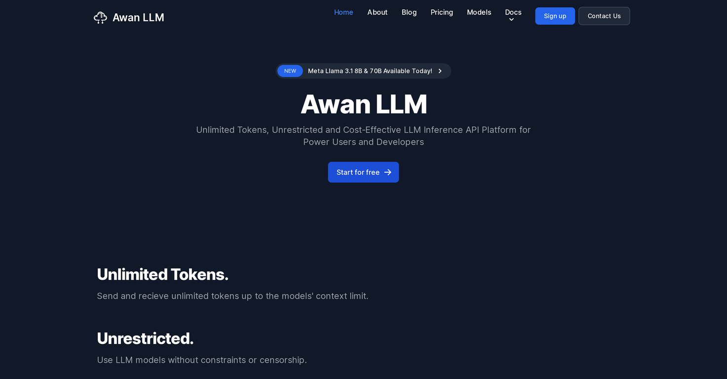 Awan LLM screenshot