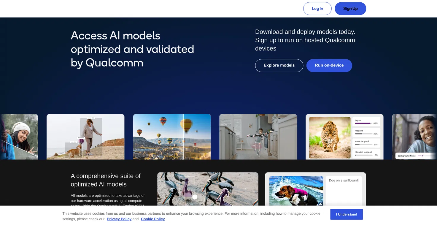 Qualcomm AI Hub screenshot