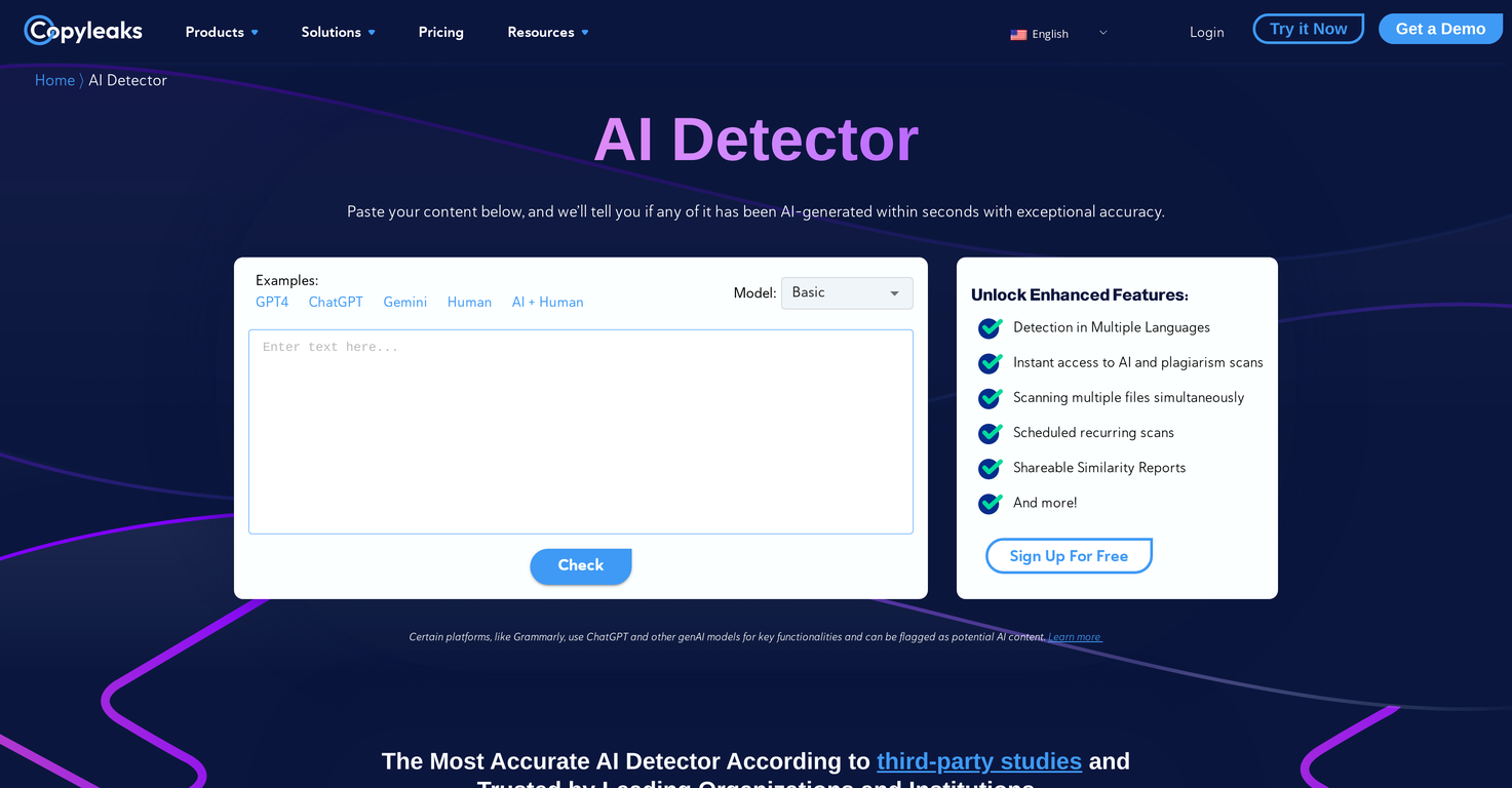 Copyleaks - AI content detector screenshot