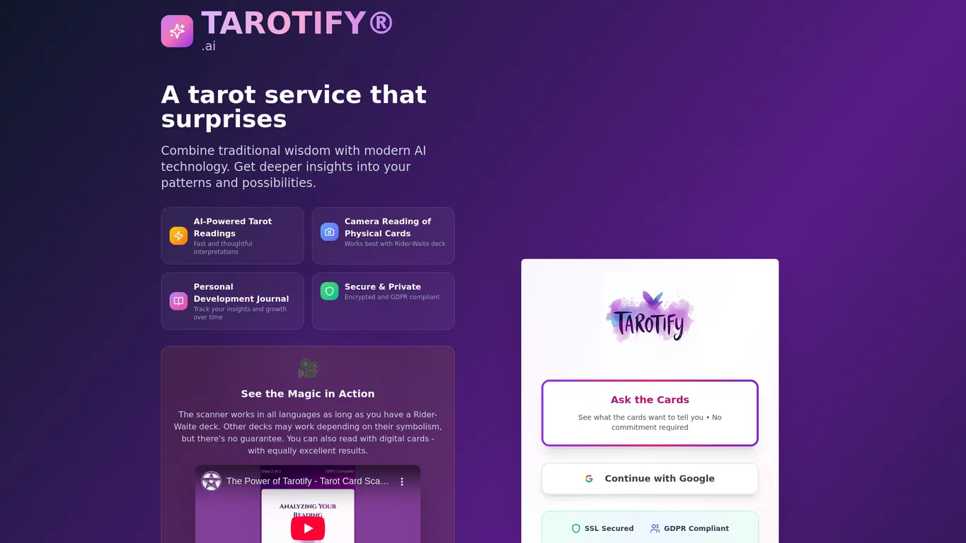 Tarotify screenshot