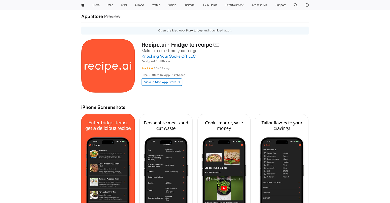 Recipe.ai screenshot
