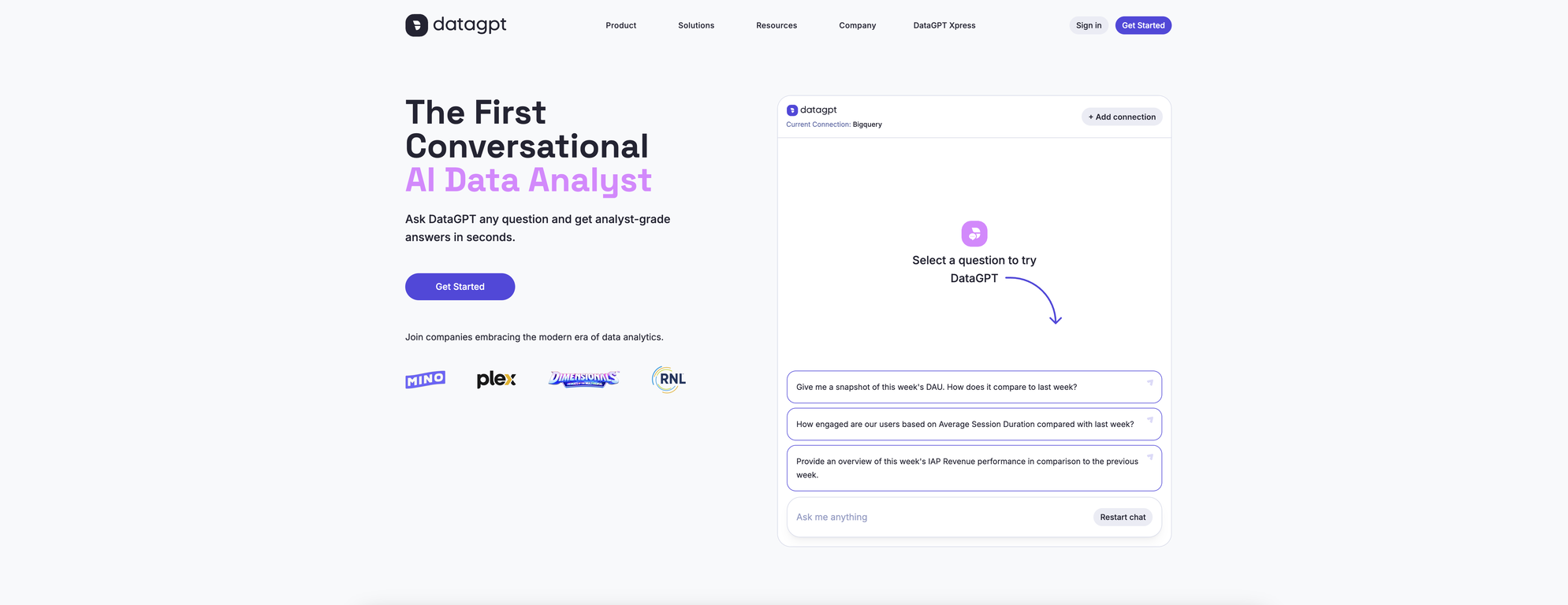 DataGPT screenshot