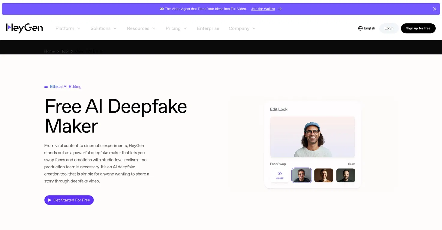 HeyGen AI Deepfake Maker screenshot