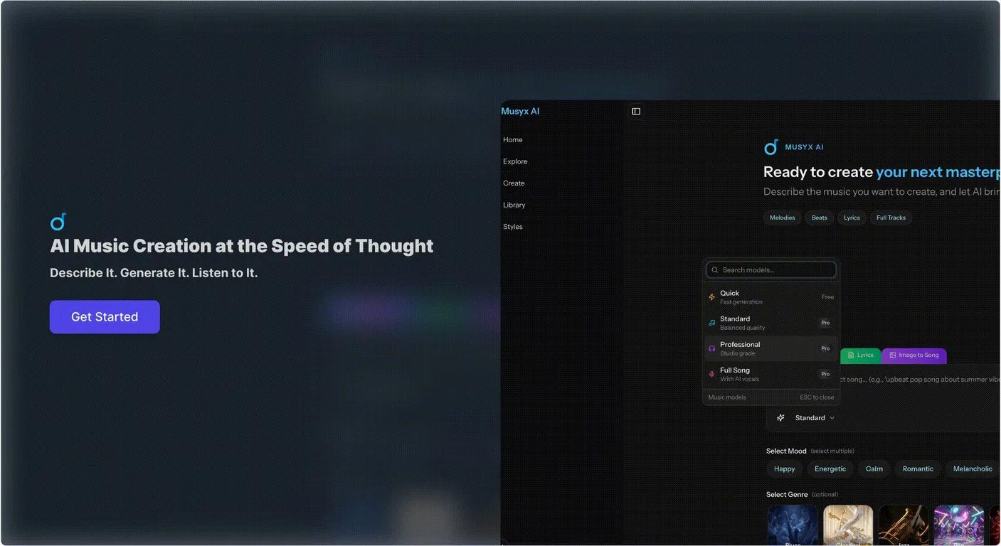 Musyx AI screenshot
