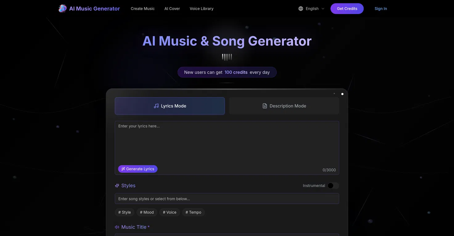 AI Music Generator screenshot