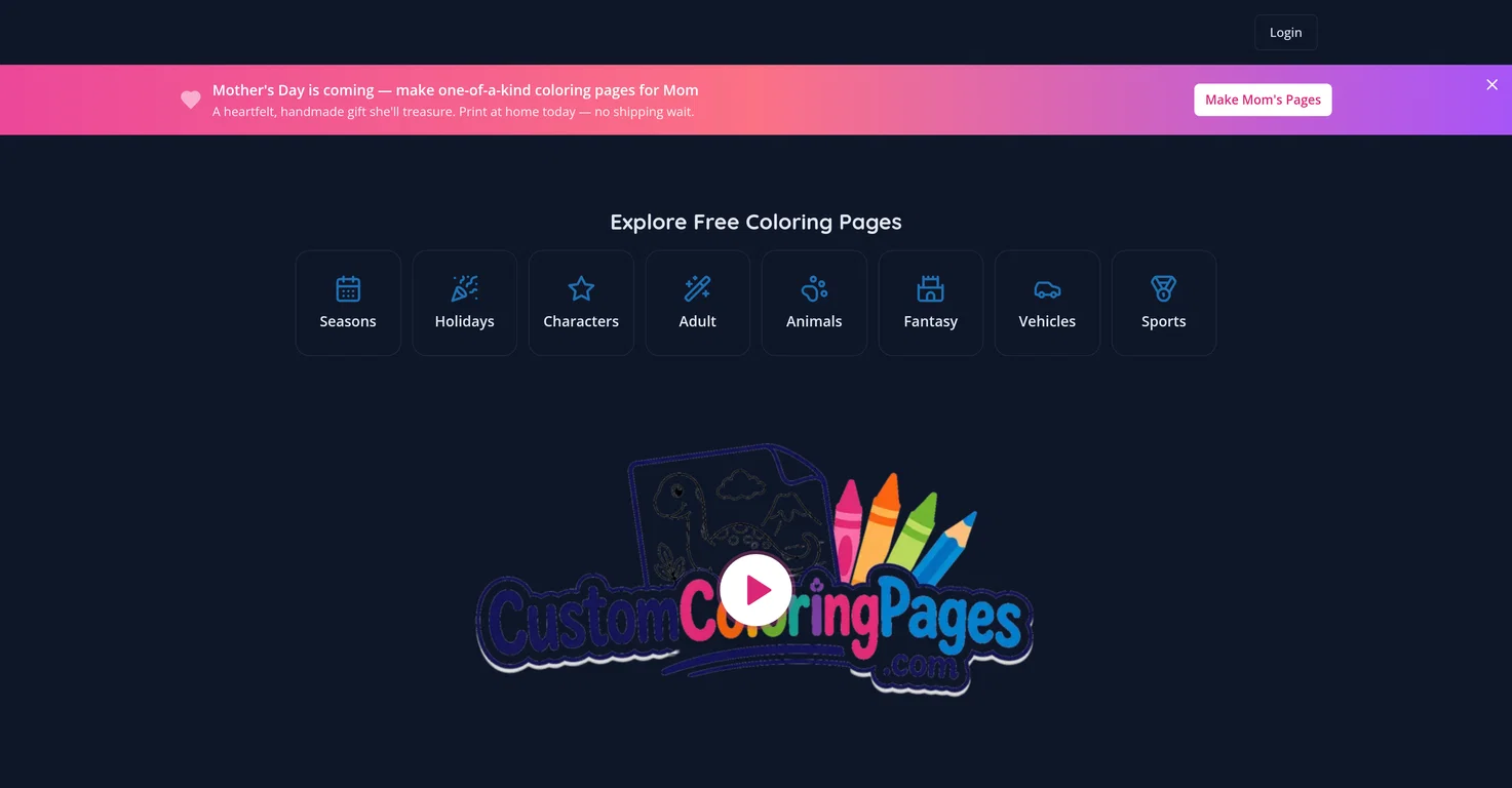 CustomColoringPages.com screenshot