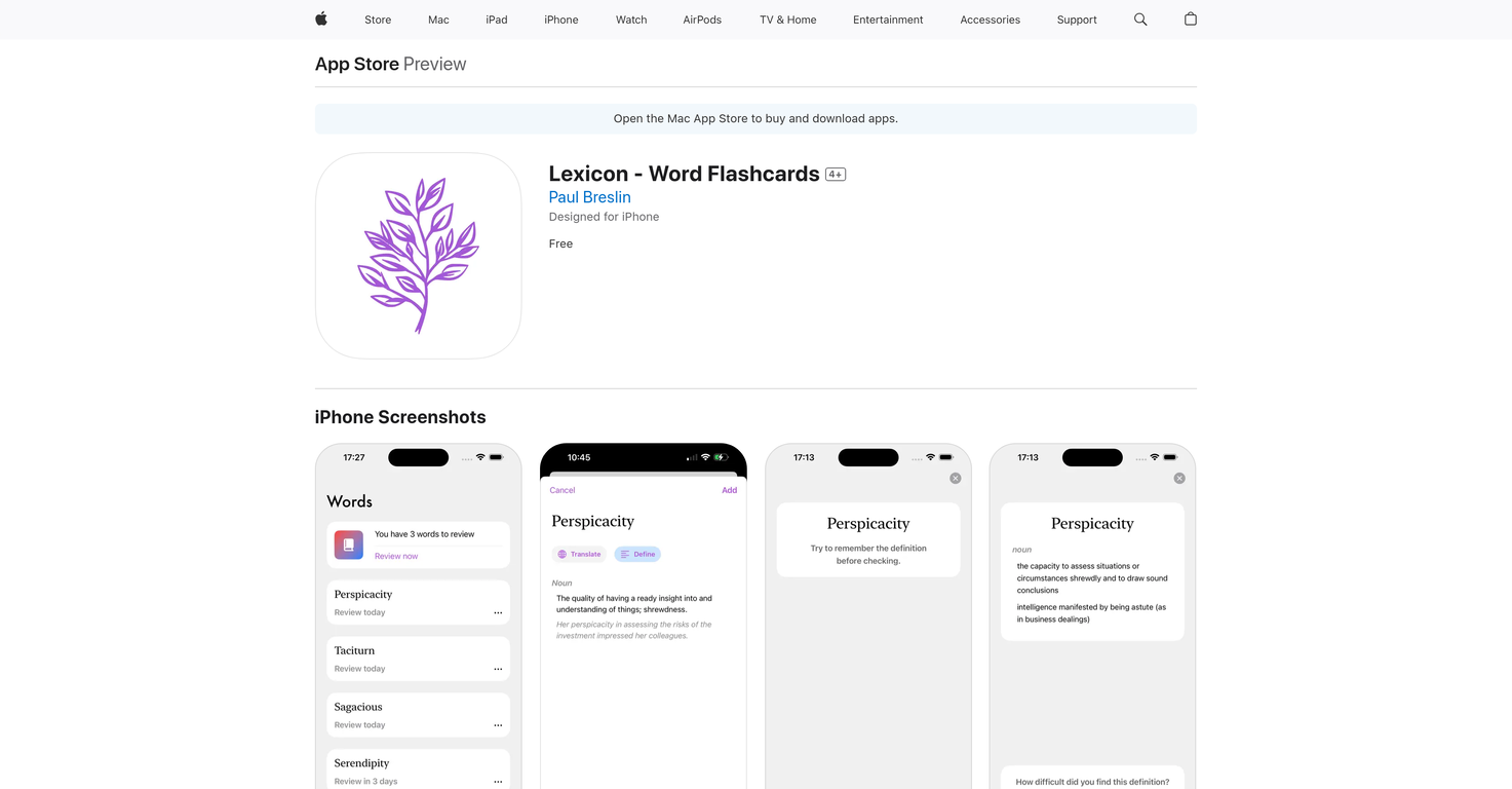 Lexicon - Word Flashcards screenshot