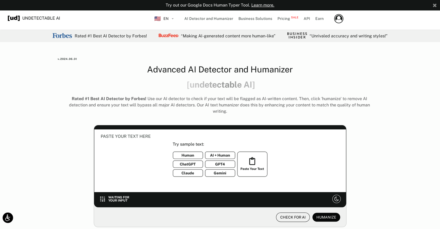 Undetectable AI screenshot