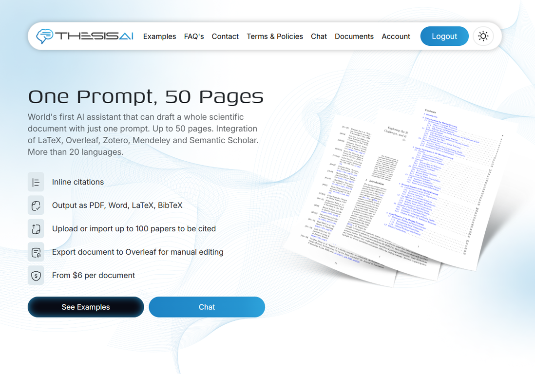 ThesisAI screenshot