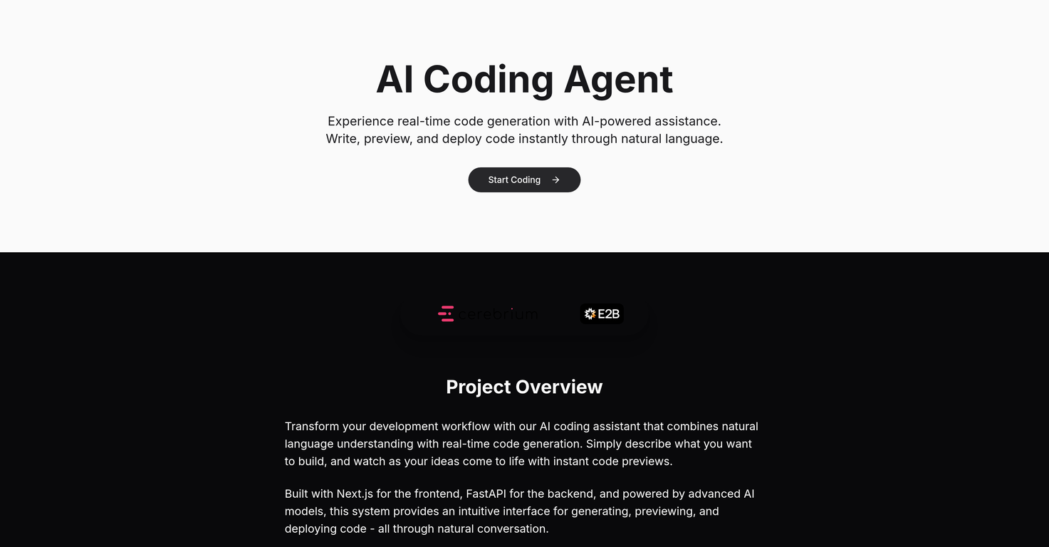 Cerebrium AI Coding Agent screenshot