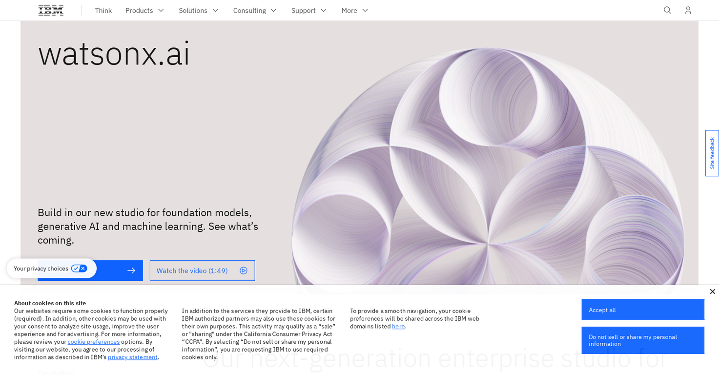 WatsonX.ai by IBM screenshot
