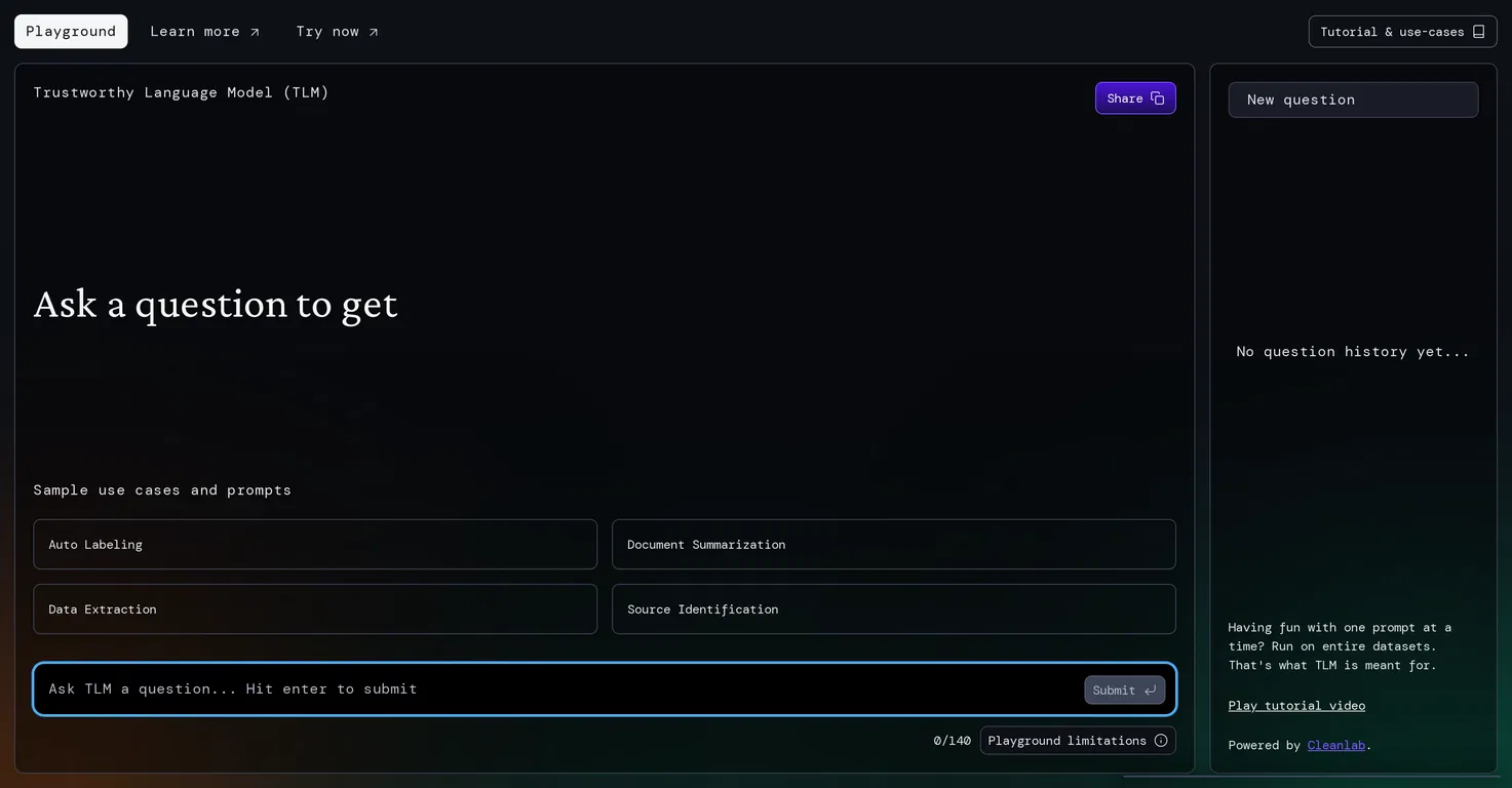 TLM Playground screenshot