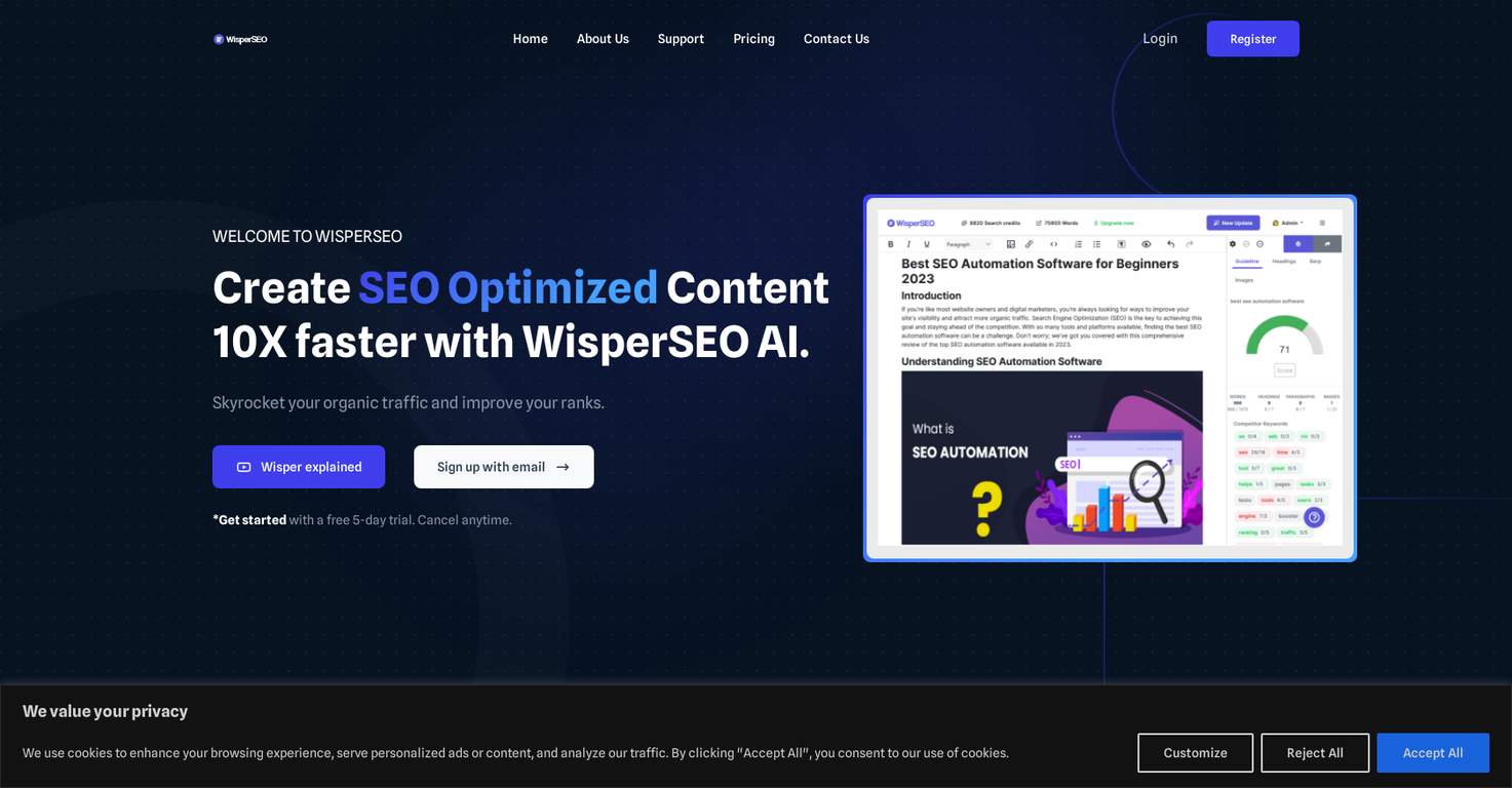 WisperSEO screenshot