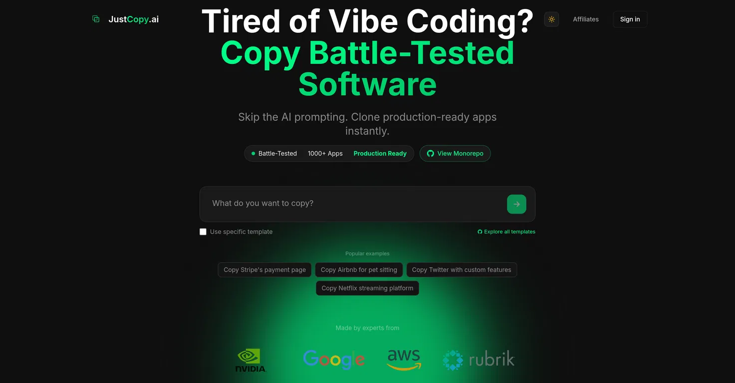 JustCopy.ai screenshot