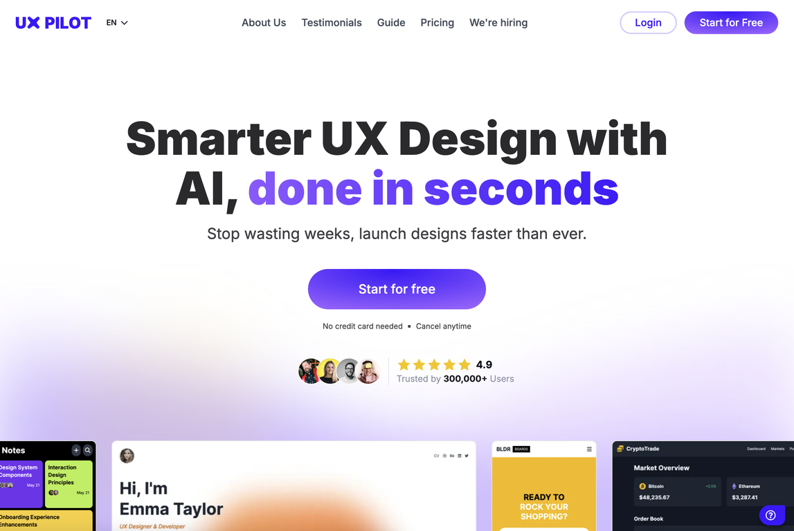 UX Pilot screenshot