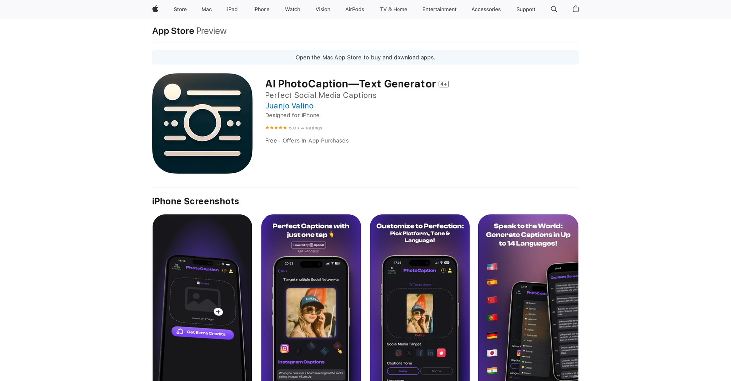 PhotoCaption AI screenshot
