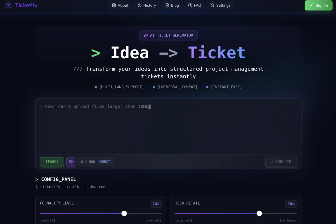 Ticketify screenshot