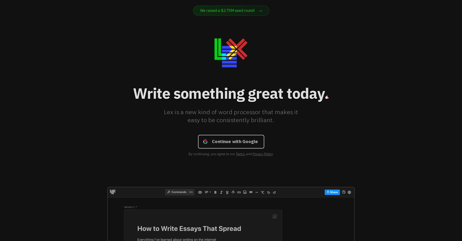 Lex screenshot